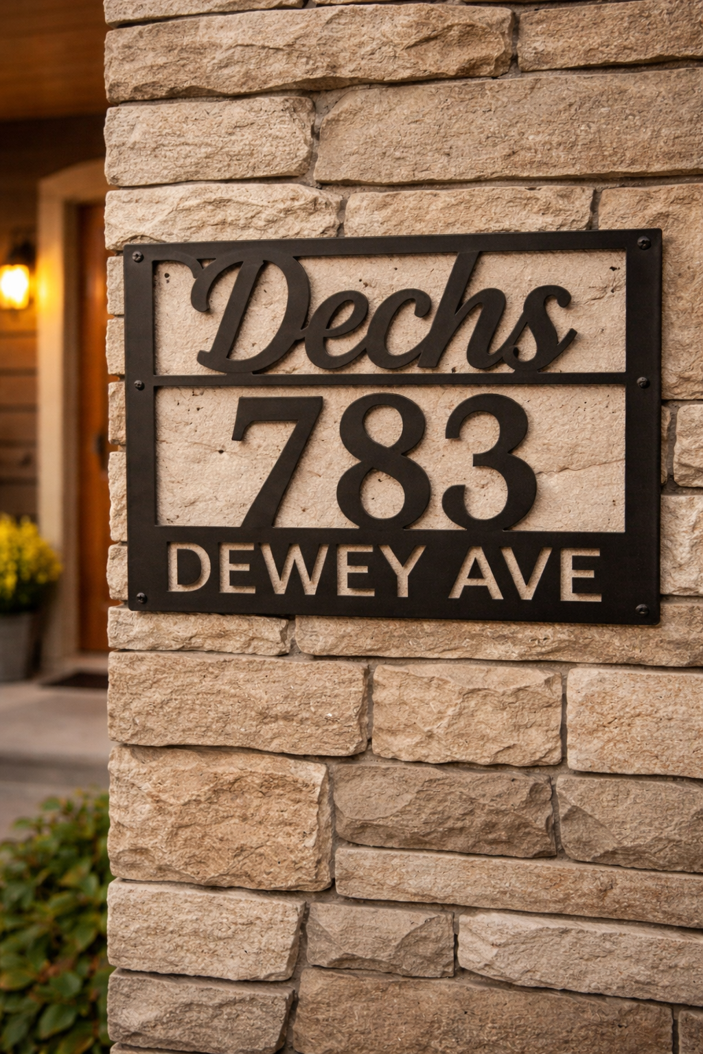 Custom Metal Address Sign – Personalized House Number & Name