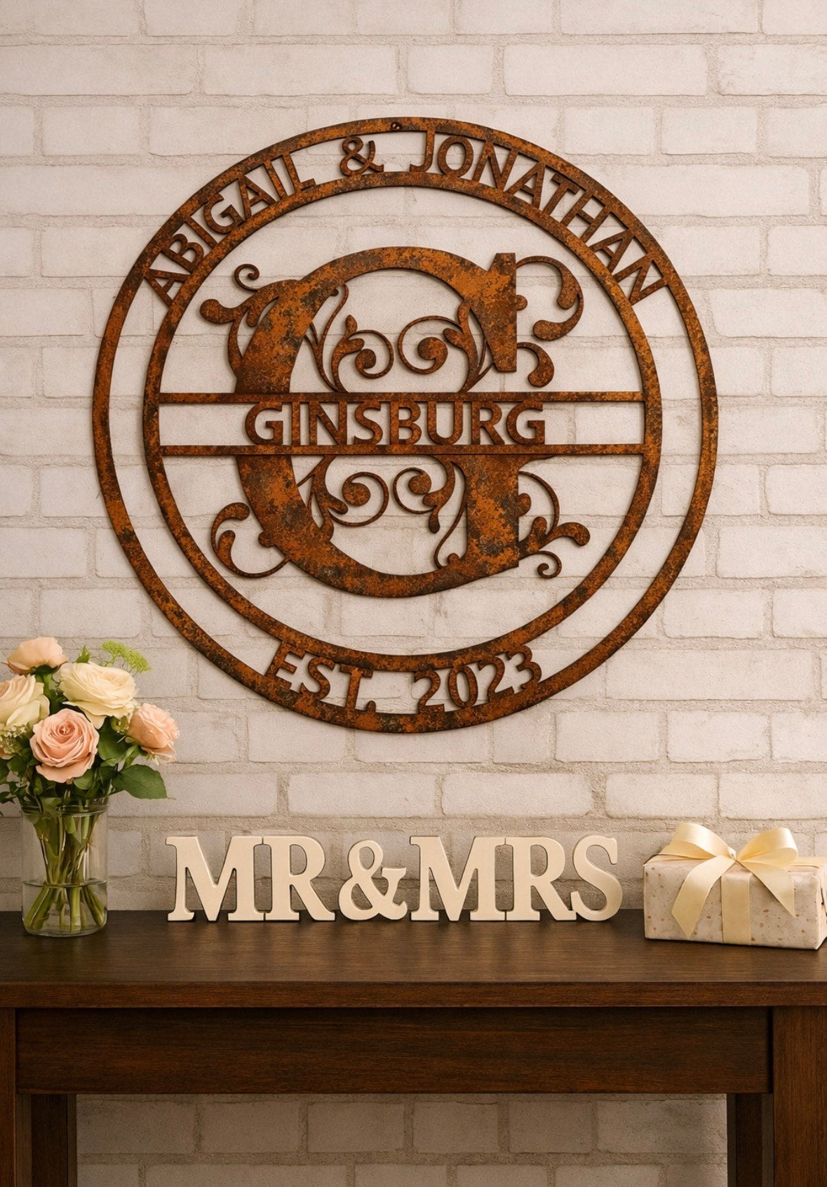Custom Metal Mr. and Mrs. Wedding Sign