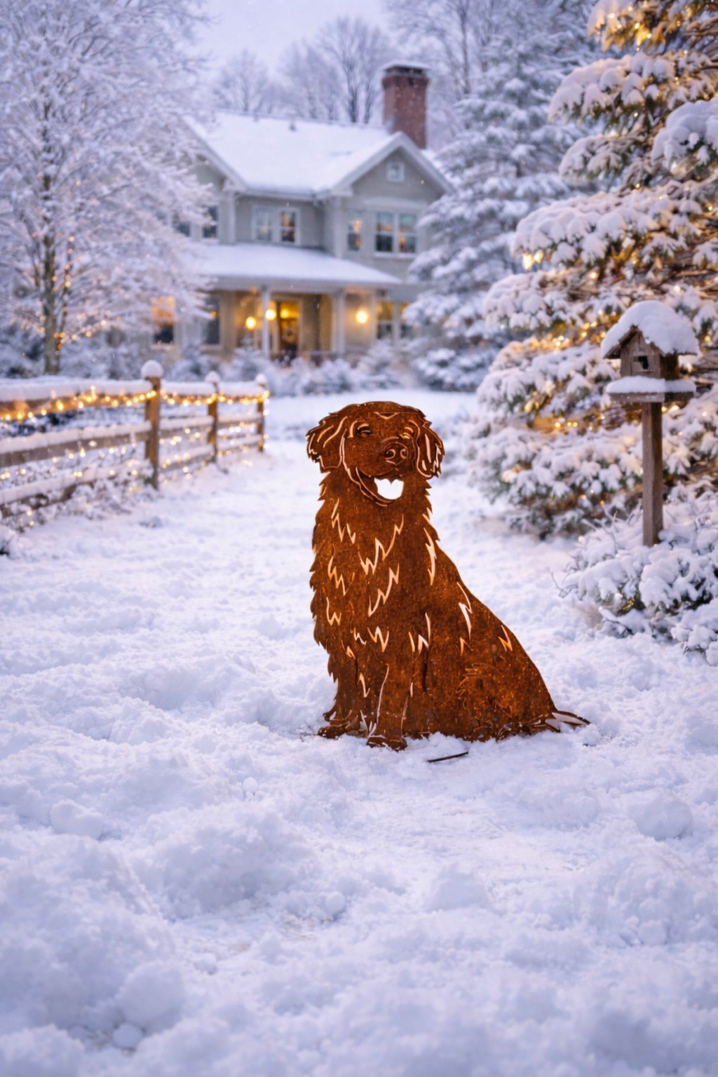 Golden Retriever Metal Yard Sign – Outdoor Dog Silhouette Décor