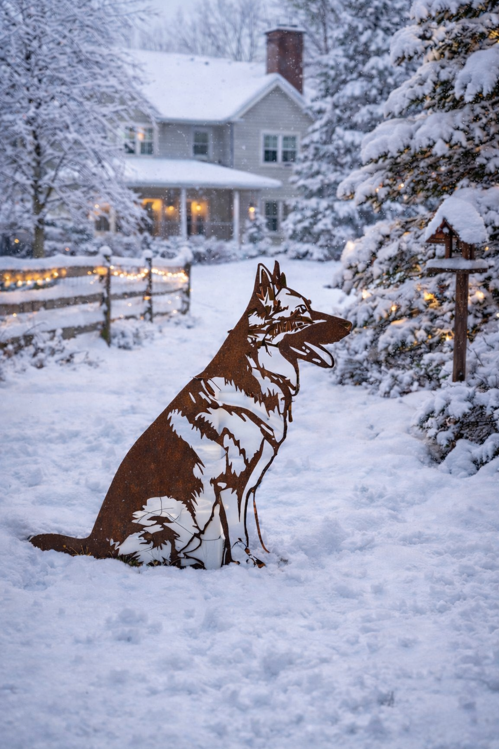 German Shepherd Metal Lawn Art – 36” x 24” Outdoor Steel Dog Silhouette