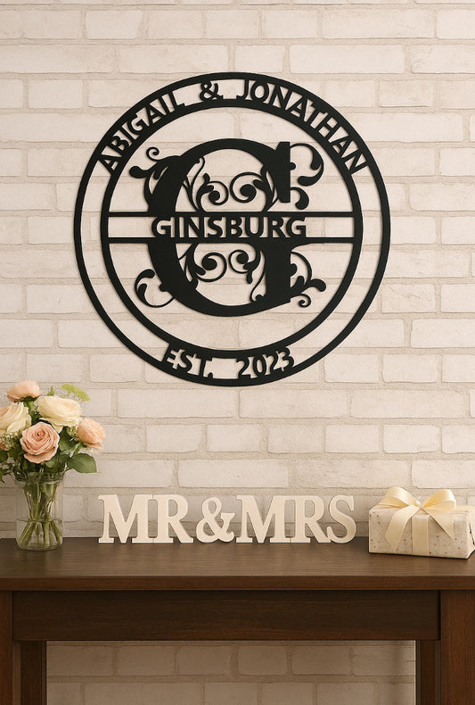 Custom Metal Mr. and Mrs. Wedding Sign