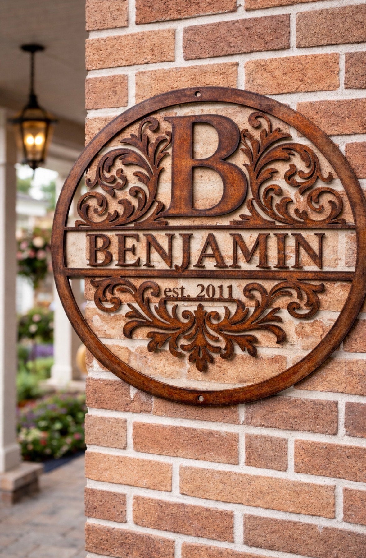 Custom Split Letter Metal Monogram Sign