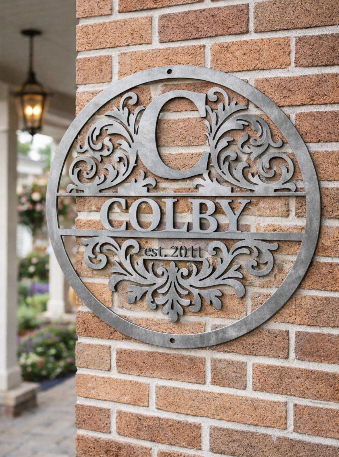 Custom Split Letter Metal Monogram Sign