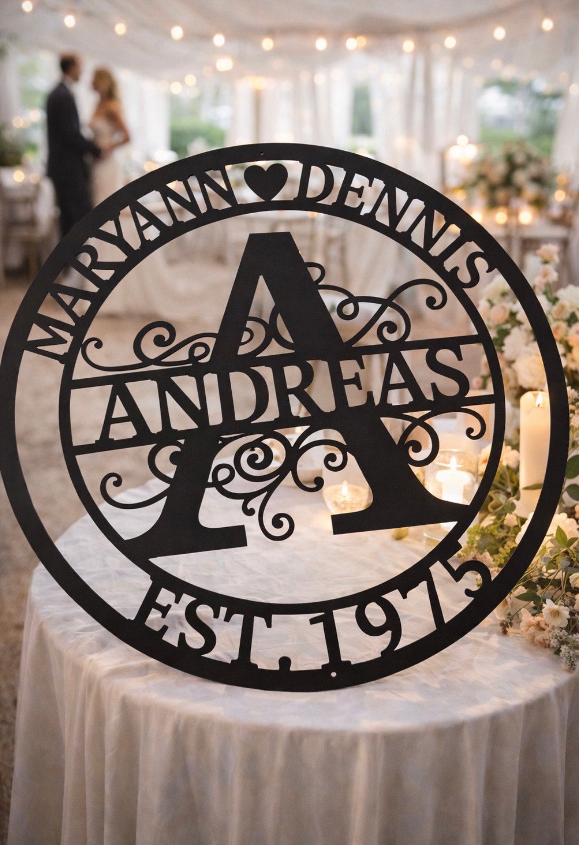 Custom Metal Mr. and Mrs. Wedding Sign