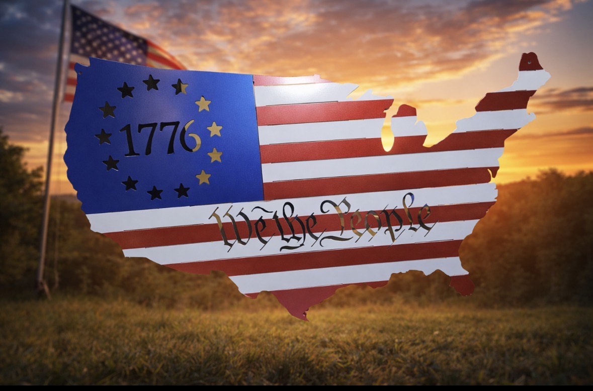 Handcrafted Steel American Flag – Custom Metal Wall Sign