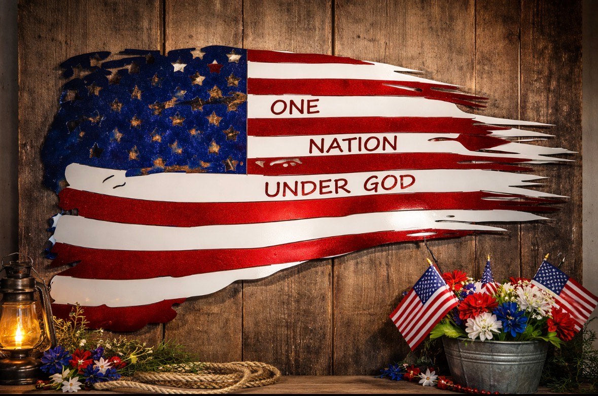Handcrafted Steel American Flag – Custom Metal Wall Sign