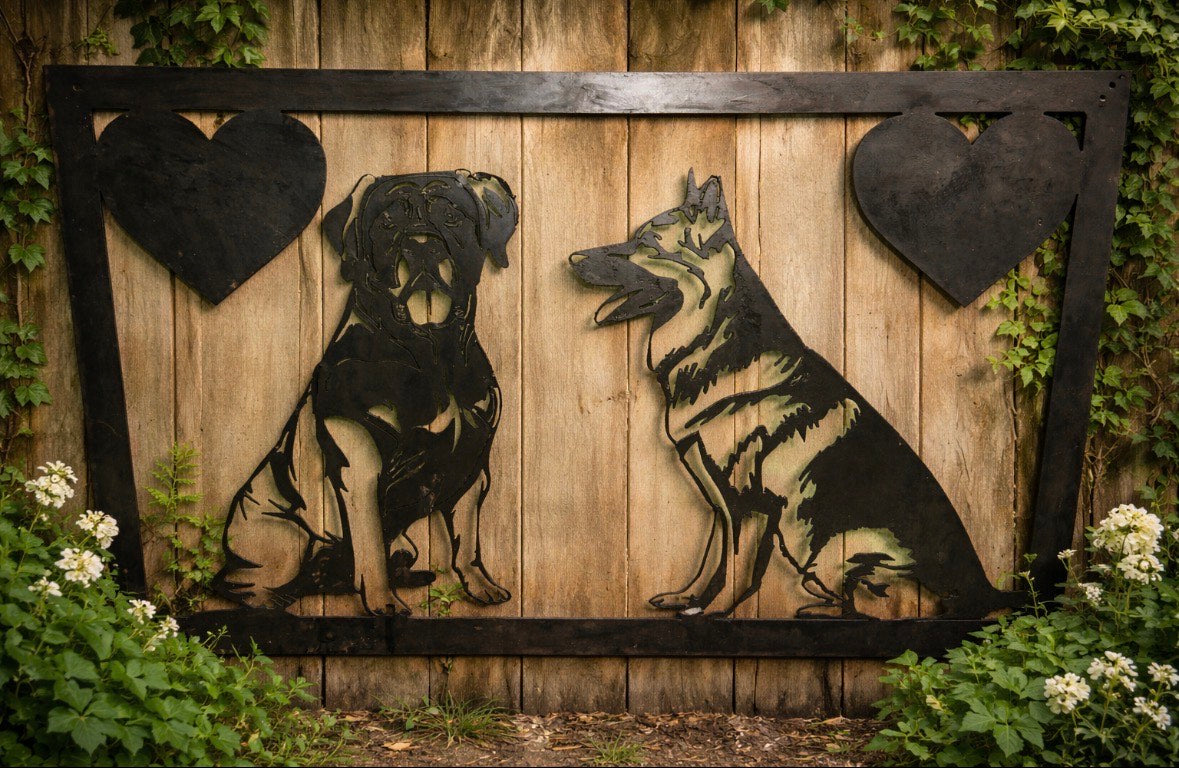 Custom Metal Pet Sign – Handmade Steel Dog & Cat Wall or Yard Art
