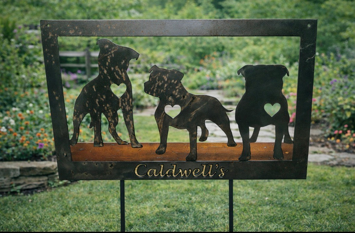 Custom Metal Pet Sign – Handmade Steel Dog & Cat Wall or Yard Art