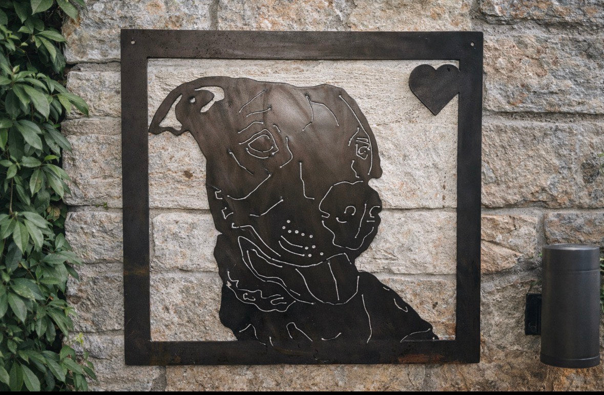 Custom Metal Pet Sign – Handmade Steel Dog & Cat Wall or Yard Art