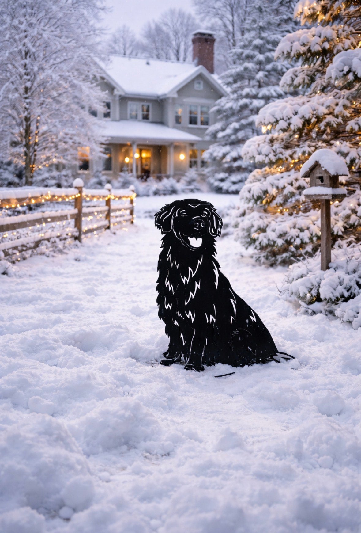 Golden Retriever Metal Yard Sign – Outdoor Dog Silhouette Décor